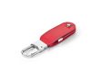 Clé USB impression intégrale en cuir PU avec mousqueton couleur rouge