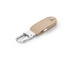 Clé USB impression intégrale en cuir PU avec mousqueton couleur beige