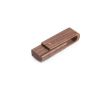 Clé USB impression intégrale pivotante en bois de noyer couleur bois foncé