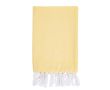 Paréo en coton et polyester monochrome avec franges blanches 170 g/m2 couleur jaune