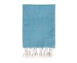 Paréo en coton et polyester monochrome avec franges blanches 170 g/m2 couleur bleu ciel