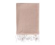 Paréo en coton et polyester monochrome avec franges blanches 170 g/m2 couleur beige