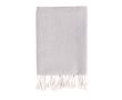 Paréo en coton et polyester monochrome avec franges blanches 170 g/m2 couleur gris