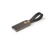 Clé USB impression intégrale en métal avec poignée en silicone couleur gris taupe