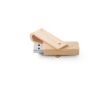 Clé USB impression intégrale en bois de bambou ou d’érable pivotante couleur bois