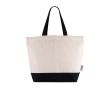 Sac en coton recyclé avec anse et base de couleurs 320 g/m2 couleur noir