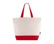 Sac en coton recyclé avec anse et base de couleurs 320 g/m2 couleur rouge