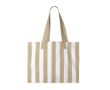 Sac grand format en coton recyclé avec des rayures verticales couleur beige