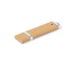 Clé USB impression intégrale en paille de blé avec capuchon et anneau couleur naturel