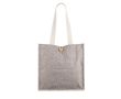 Sac en coton à l'aspect chiné avec bouton de fermeture couleur gris chiné