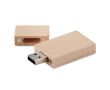 Clé USB impression intégrale carrée en bois de bambou avec capuchon couleur bois clair