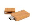 Clé USB impression intégrale carrée en bois de bambou avec capuchon couleur bois foncé