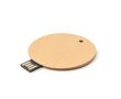 Clé USB ronde impression intégrale fabriquée en carton recyclé couleur naturel