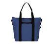Sac en similicuir au toucher doux avec double anse noire couleur bleu marine