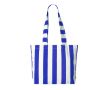 Sac de plage en coton recyclé avec design rayé couleur bleu roi