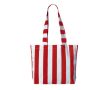 Sac de plage en coton recyclé avec design rayé couleur rouge