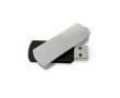 Clé USB pivotante impression intégrale en aluminium et rectangulaire couleur noir