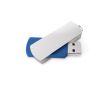 Clé USB pivotante impression intégrale en aluminium et rectangulaire couleur bleu