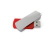 Clé USB pivotante impression intégrale en aluminium et rectangulaire couleur rouge