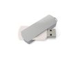 Clé USB pivotante impression intégrale en aluminium et rectangulaire couleur blanc
