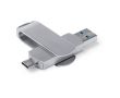 Clé USB impression intégrale pivotante en métal avec connexion Type C couleur argenté