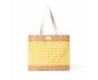 Sac en coton recyclé et jute à motif quadrillé 220 g/m² couleur jaune