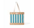 Sac en coton recyclé et jute à motif quadrillé 220 g/m² couleur bleu riviera