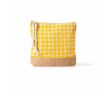Trousse en coton recyclé et jute, motif à carreaux 220 g/m² couleur jaune