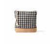 Trousse en coton recyclé et jute, motif à carreaux 220 g/m² couleur noir