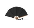 Éventail pliable en bambou et polyester pour événements 23 cm couleur noir