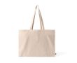 Sac en coton équitable à soufflet et longues anses, 220 g/m² couleur naturel