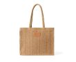 Sac en papier et polyester avec anses longues et étiquette de marquage couleur marron