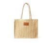 Sac en papier et polyester avec anses longues et étiquette de marquage couleur naturel
