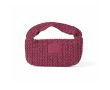Petit sac en papier et polyester avec étiquette de marquage couleur bordeaux