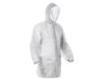 Imperméable finitions thermosoudées avec fermeture centrale et capuche couleur blanc