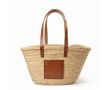 Grand panier en palmier, idéal pour la plage, fabriqué dans l'UE couleur naturel