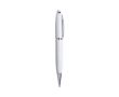 Stylo USB en métal à ouverture pivotante avec encre bleue couleur blanc