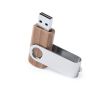 Clé USB en bambou avec clip métallique pivotant couleur marron foncé