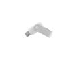Clé USB corps souple avec clip métallique pivotant brillant couleur blanc