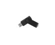 Clé USB corps souple avec clip métallique pivotant brillant couleur noir