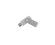 Clé USB corps souple avec clip métallique pivotant brillant couleur argenté