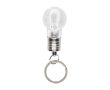 Porte-clés lampe en forme d’ampoule avec lumière blanche couleur argenté