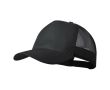 Casquette 5 panneaux avec filet arrière et fermeture plastique couleur noir