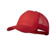 Casquette 5 panneaux avec filet arrière et fermeture plastique couleur rouge