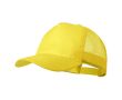 Casquette 5 panneaux avec filet arrière et fermeture plastique couleur jaune