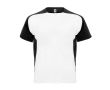 T-shirt technique avec manches raglan 140 g/m² Roly Direct Bugatti  couleur blanc/noir