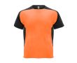 T-shirt technique avec manches raglan 140 g/m² Roly Direct Bugatti  couleur orange fluorescent