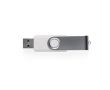 Clé USB en paille de blé avec clip métallique pivotant couleur gris clair