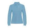 Polo femme à manches longues 220 g/m² Roly Direct Estrella  couleur bleu ciel