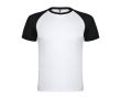 T-shirt de sport bicolore 140 g/m² Roly Direct Indianapolis  couleur blanc/noir